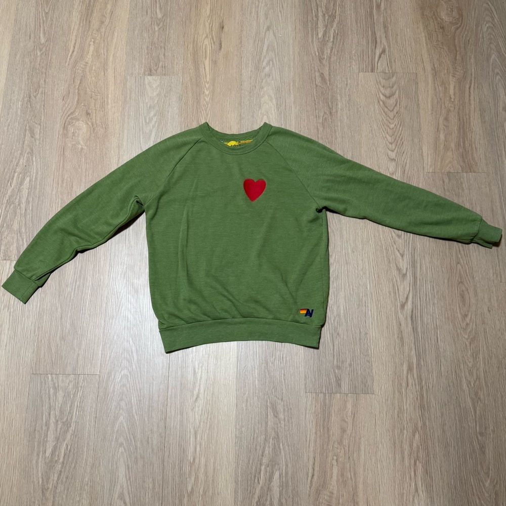 Aviator Nation Green heart  Sweatshirt